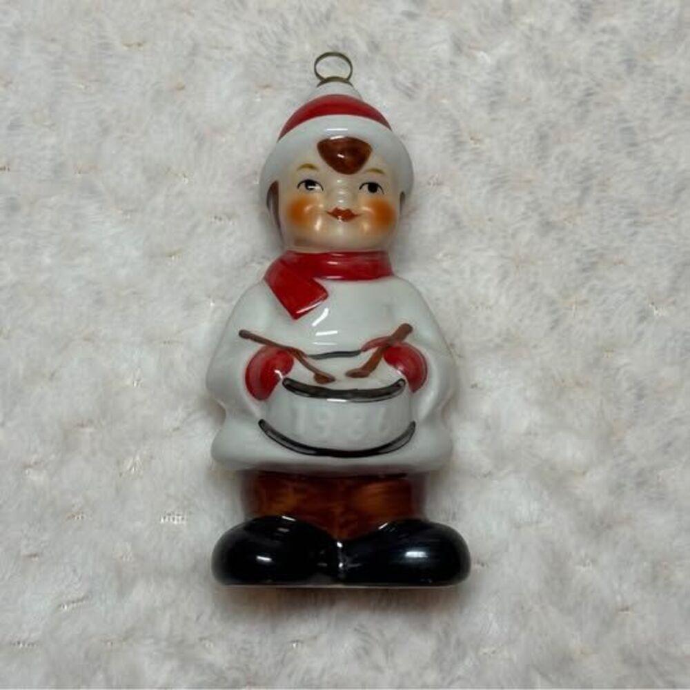 Vintage 1986 Goebel Little Drummer Boy Porcelain Christmas Ornament West Germany